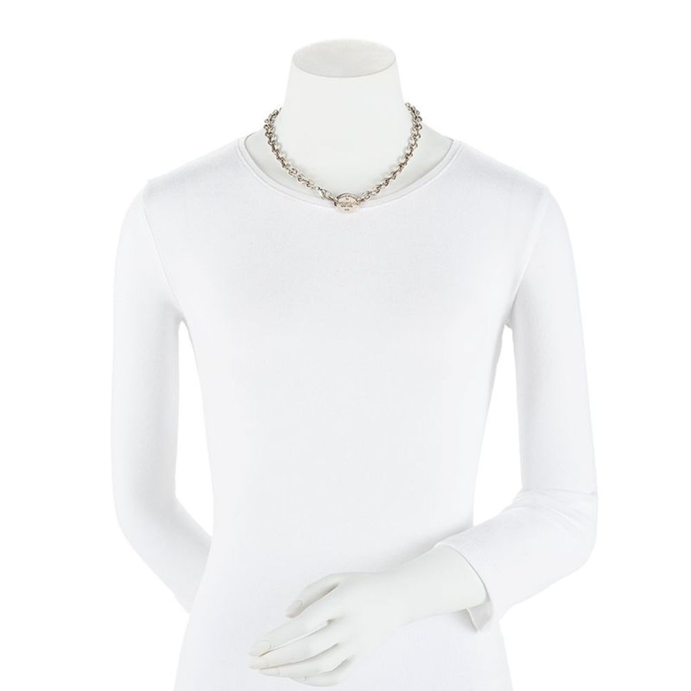 Tiffany & Co. Sterling Silver Return to Tiffany Oval Tag Choker Necklace - Picture 2 of 2